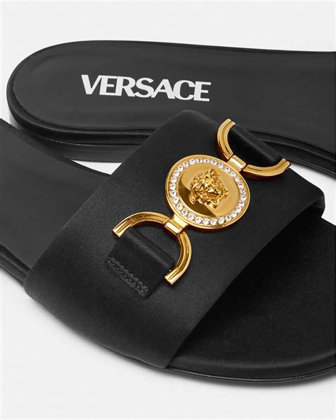 versace la medusa platform sandals|medusa '95 satin flat sandals.